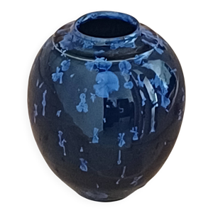 Vase bleu cristalisé