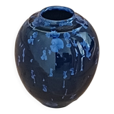 Blue crystallised vase