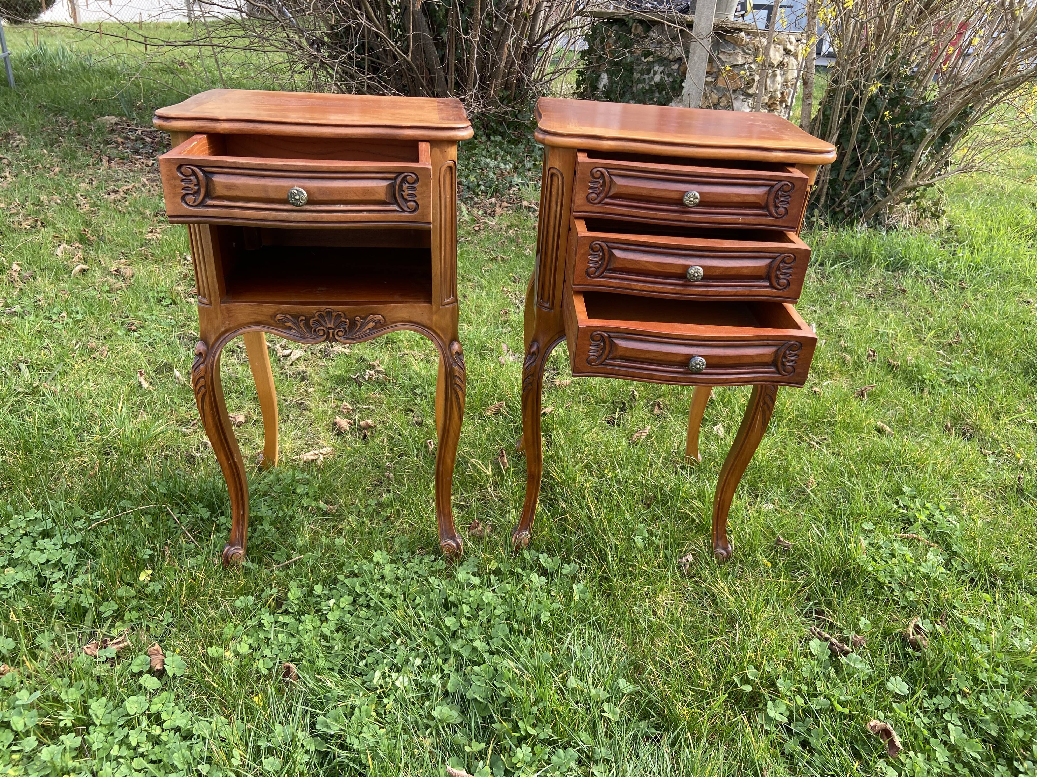 Pair of Bedside Tables Louis XV Style