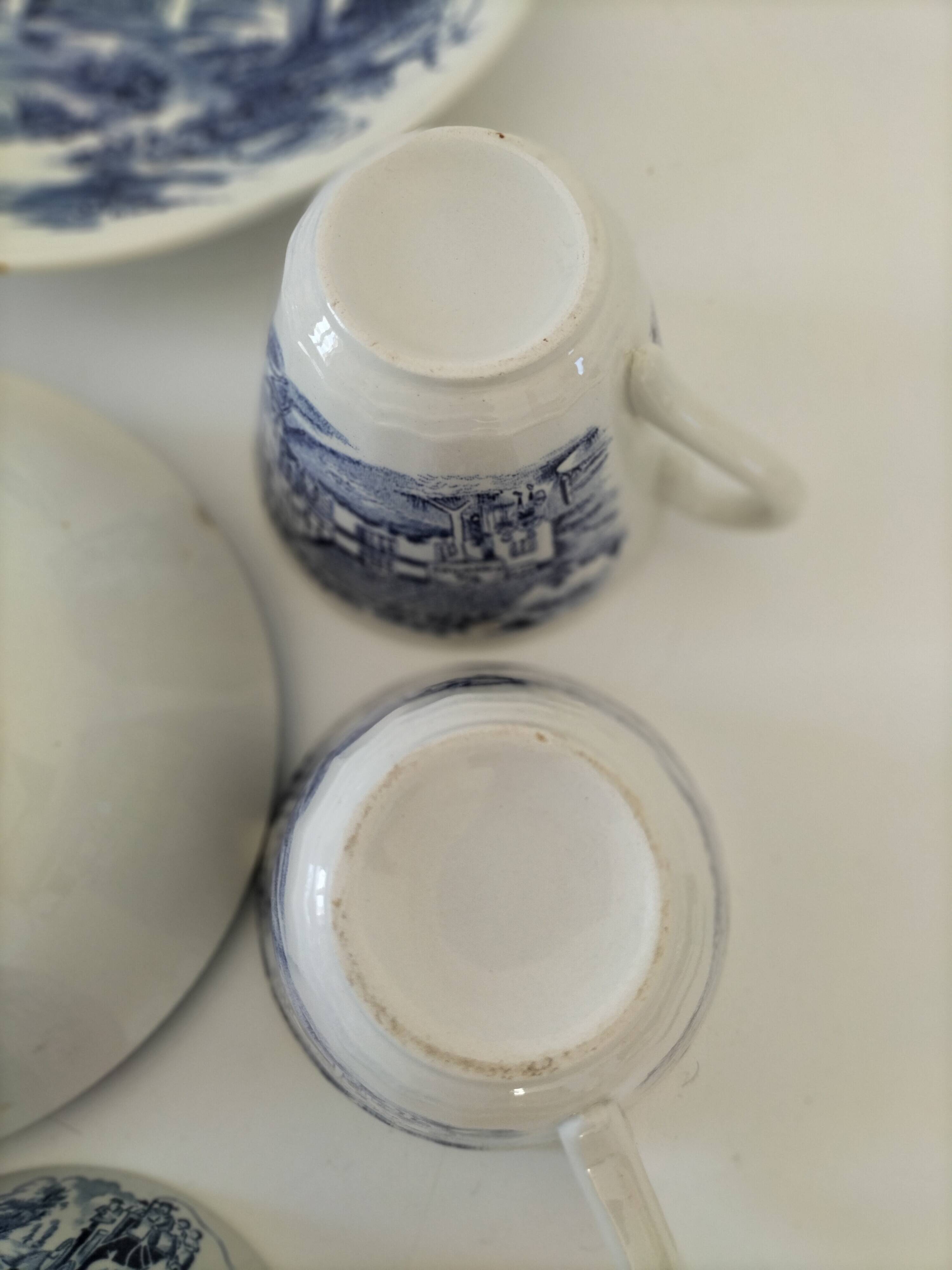 Mix & Match Blue Earthenware Brunch Set – Gien, England, Italy