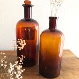 Anciens flacons de pharmacie verre brun