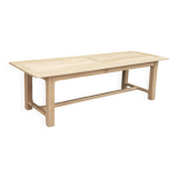 Solid oak farm table raw wood