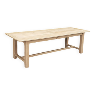 Solid oak farm table raw wood