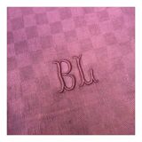 Old plum-colored table napkins monogram BL