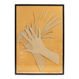 Applause, multiple in edition 24/120 in die-cut cardboard Mario Ceroli 1969