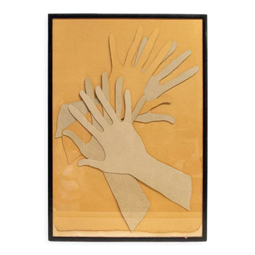 Applause, multiple in edition 24/120 in die-cut cardboard Mario Ceroli 1969
