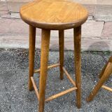 paire de Tabourets de bar bois vintage
