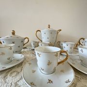 Vintage Limoges porcelain gold coffee set – 15 pieces