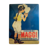 Enamelled plaque advertisement Maggie "consume Maggie cocoa-gluten lunch"
