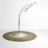 Luminaire design en acier chromé avec un piètement en marbre, circa 1970