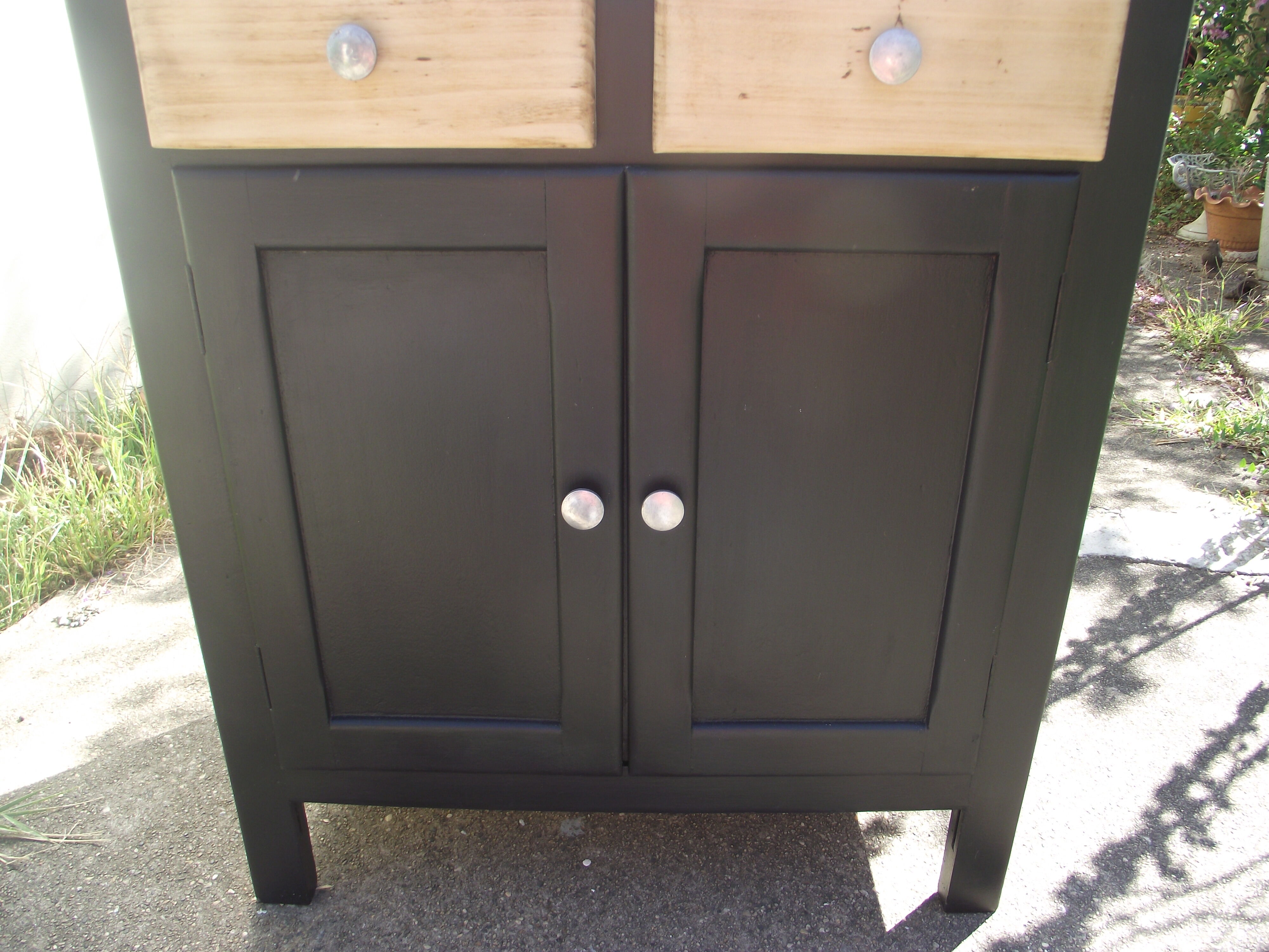 Parisian buffet painted in black from the 50s
