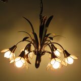 Floral chandelier 1970-1980 Hollywood Regency