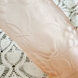 Pink frosted glass bottle, empoli italy