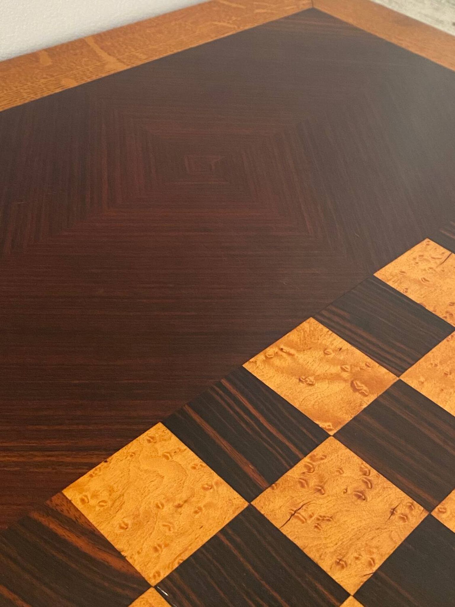 Grand plateau vintage de jeu de dame en bois