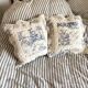 Pair of cotton cushion covers in Toile de Jouy print