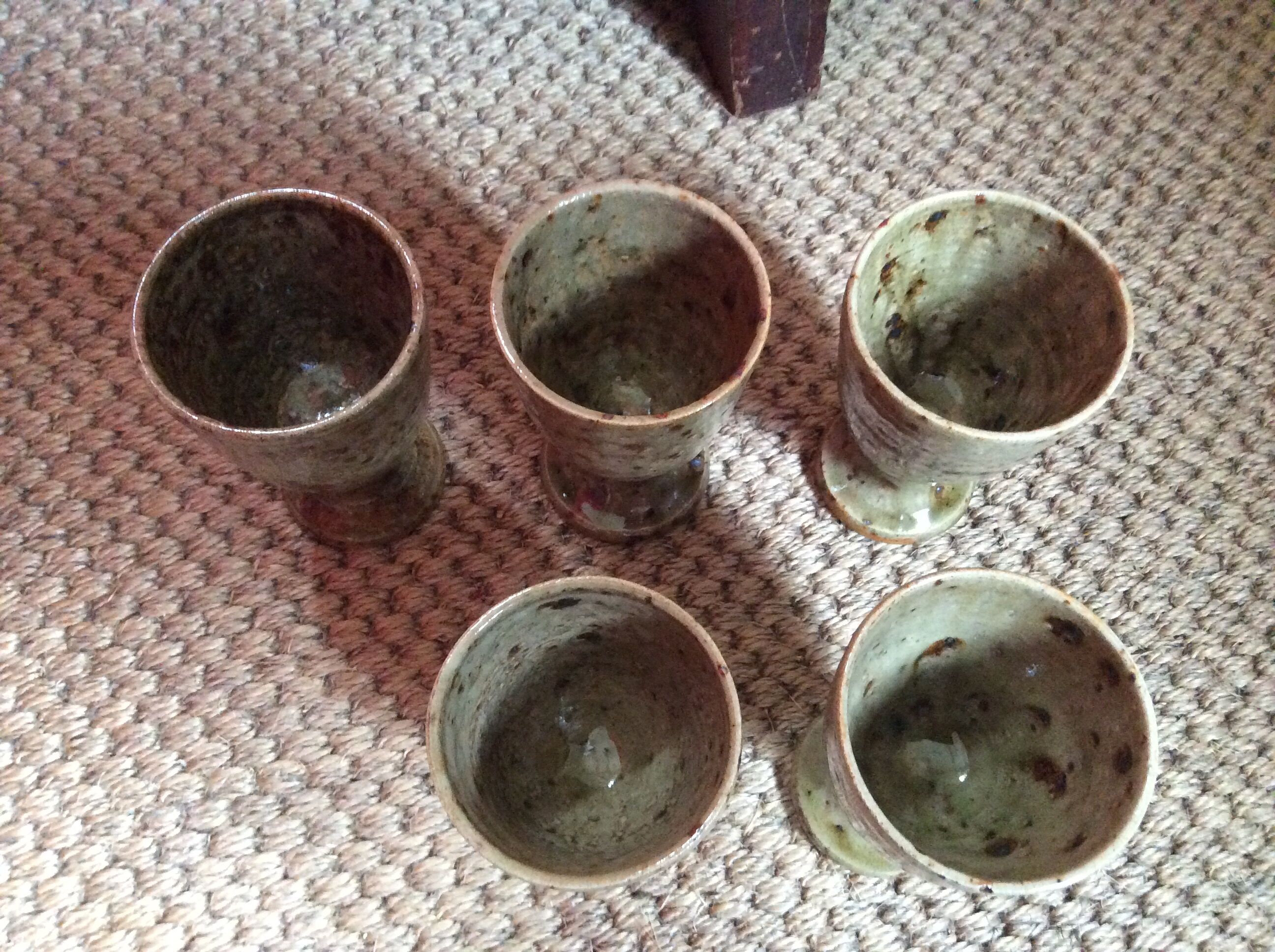 Set of 5 cups in sandstone