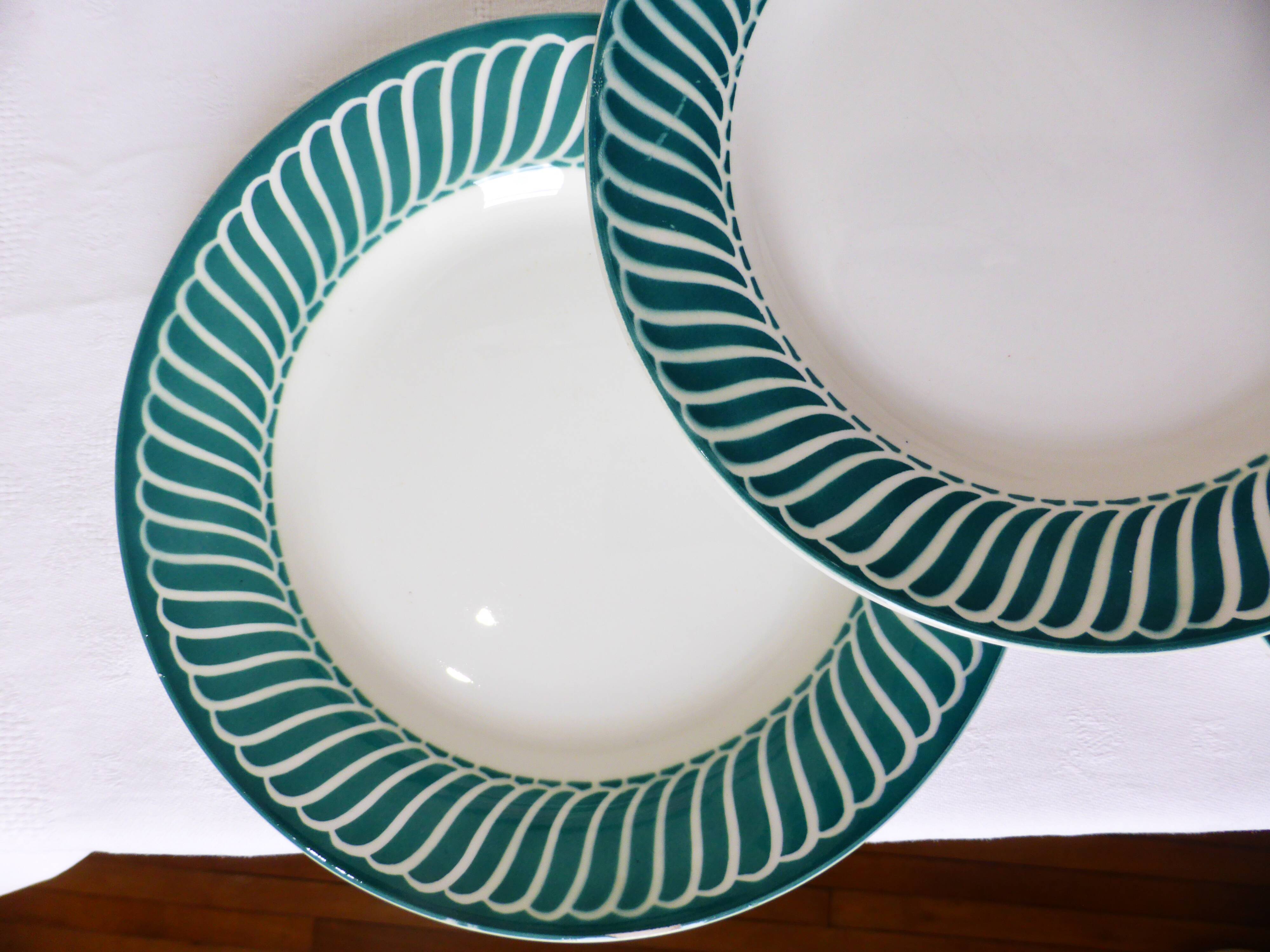 4 flat plates of Digoin Sarreguemines model Jacquot 210805