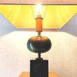 Large Regency black marble barber lamp