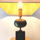 Large Regency black marble barber lamp