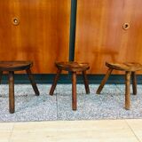 Set of 3 vintage tripod stools