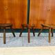 Lot de 3 tabourets tripodes vintage