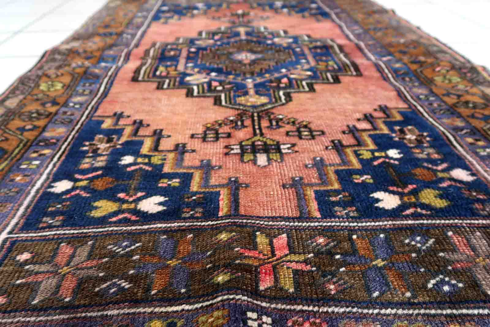 Vintage Afghan Baluch handmade carpet 87cm x 141cm 1940s