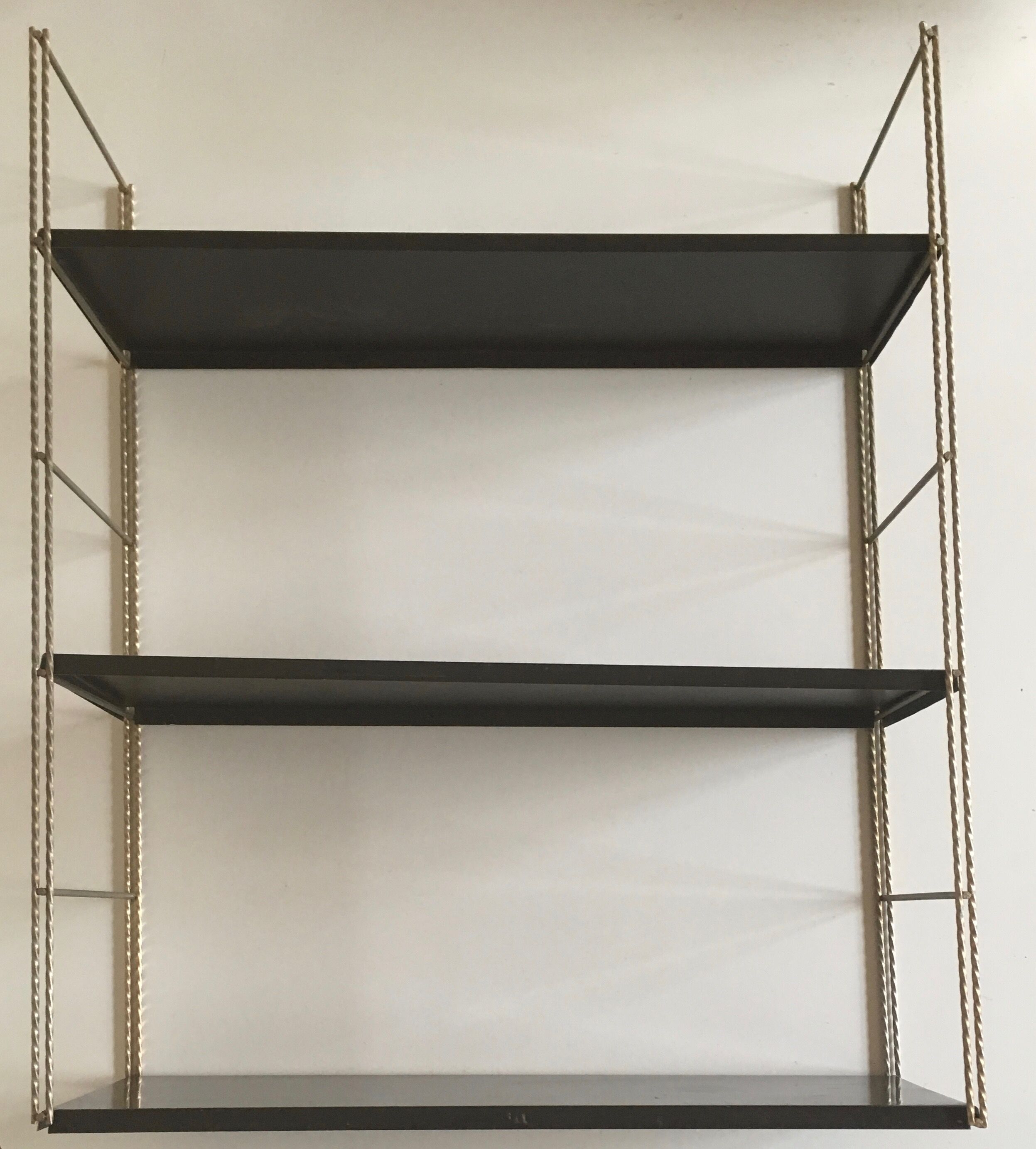 Black brown metal String Shelf