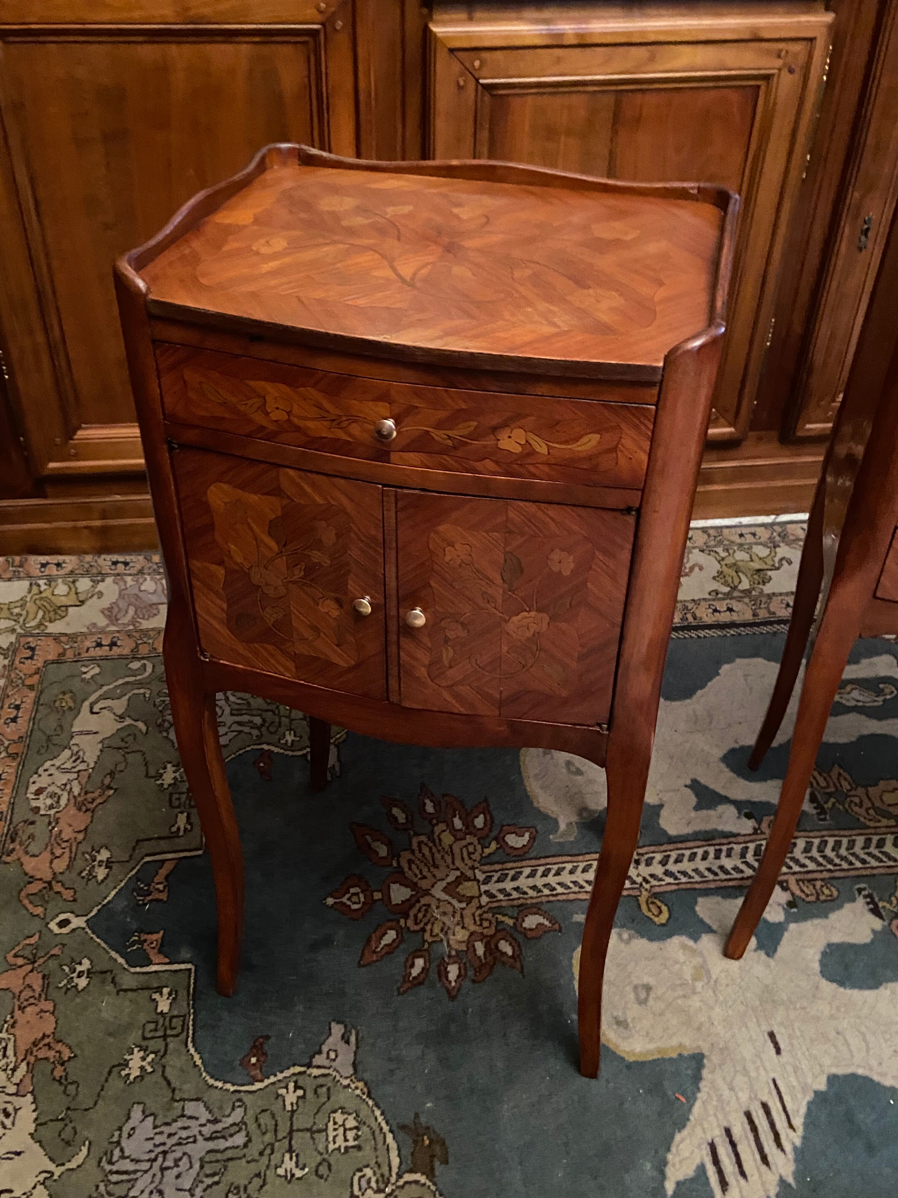 Pair of bedside tables Louis XV style