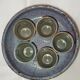Sandstone bowl with 5 shot glasses