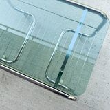 70s chrome and glass tubular frame coffee table