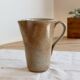 Vintage ceramic jug in taupe brown glaze