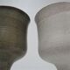 Two enamelled ceramic walking glasses