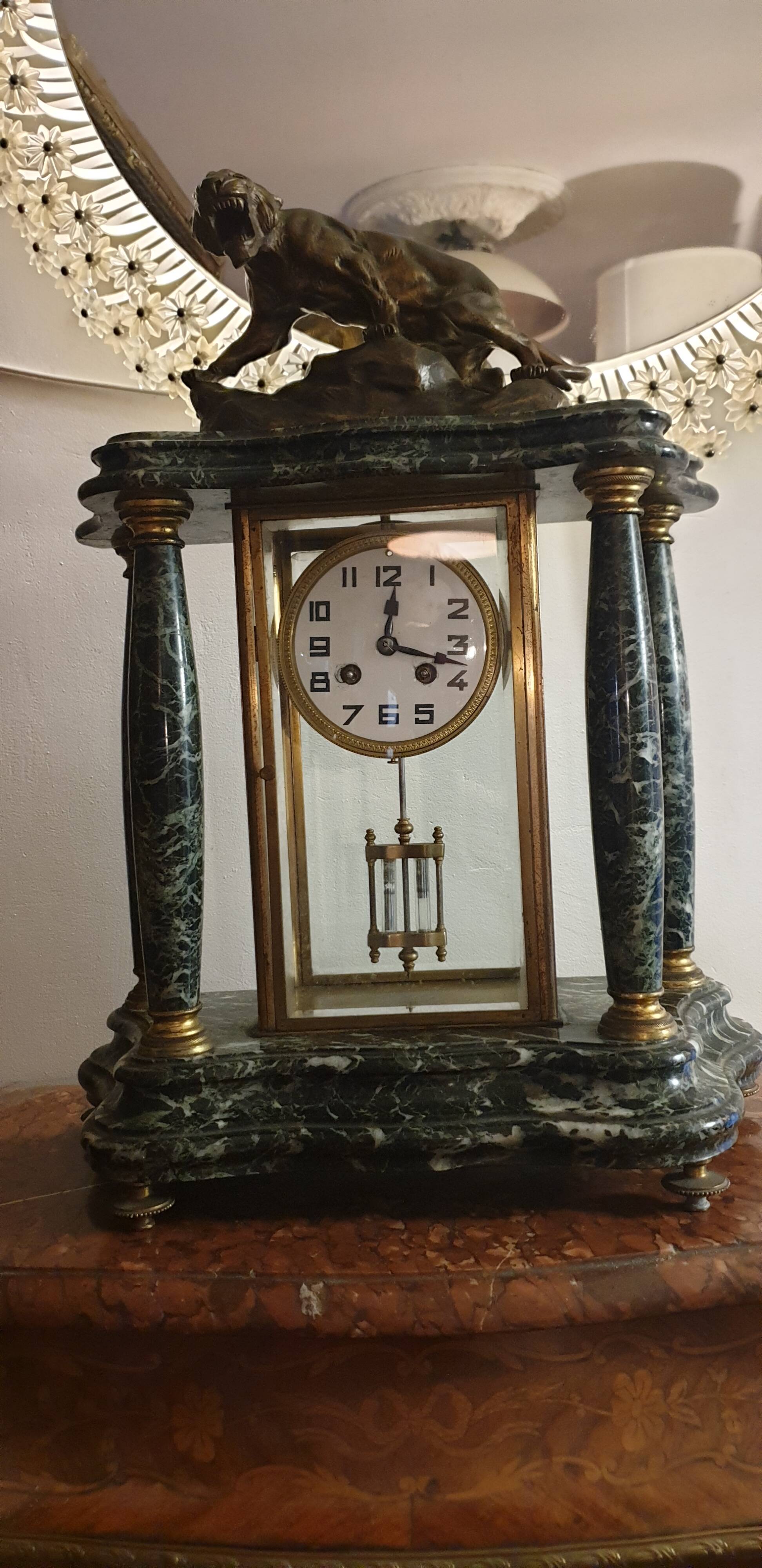 20th century bronze portico and cage clock signed cartier