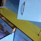 Buffet in blue and yellow formica