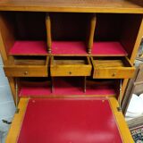 cherry wood secretary with lyre base from the 50s-60s