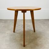 Table d'appoint tripode pied compas vintage en bois années 50