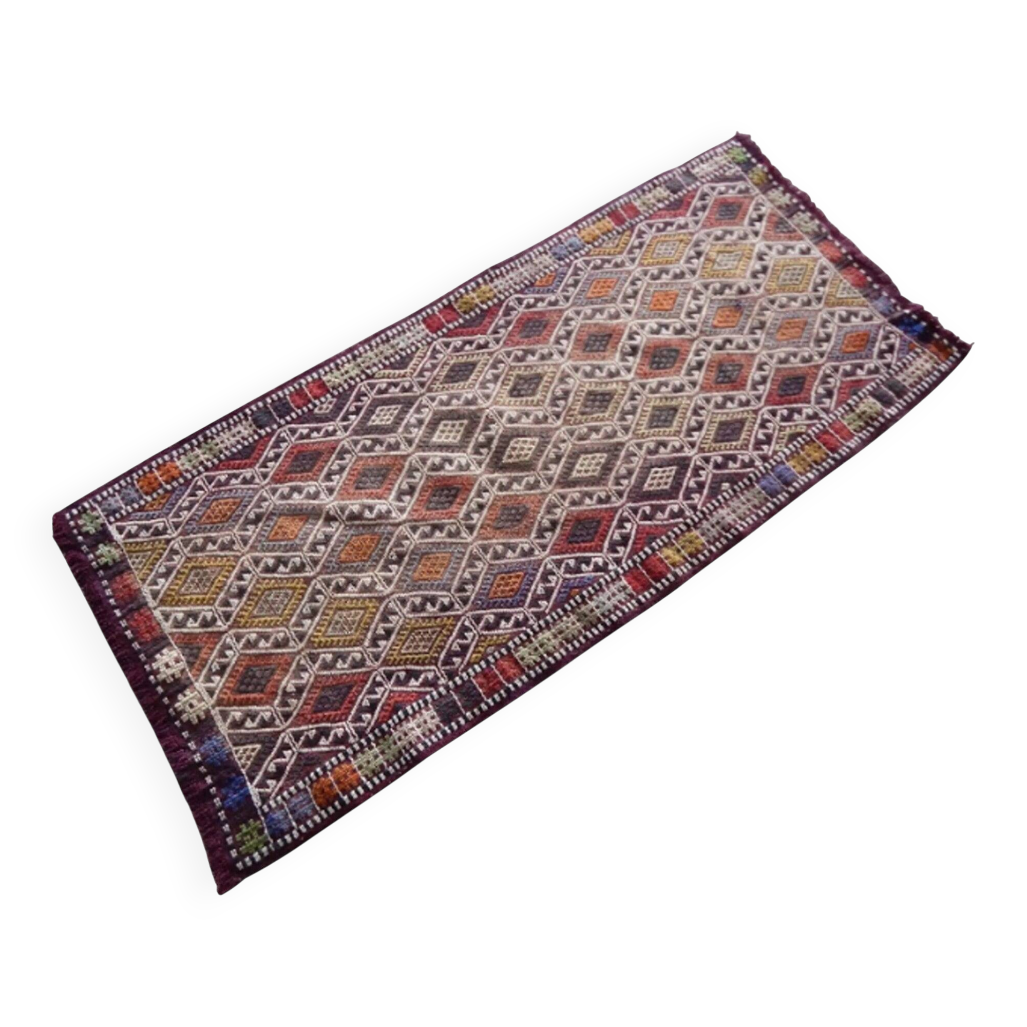 Vintage handmade Turkish rug 54x117 cm