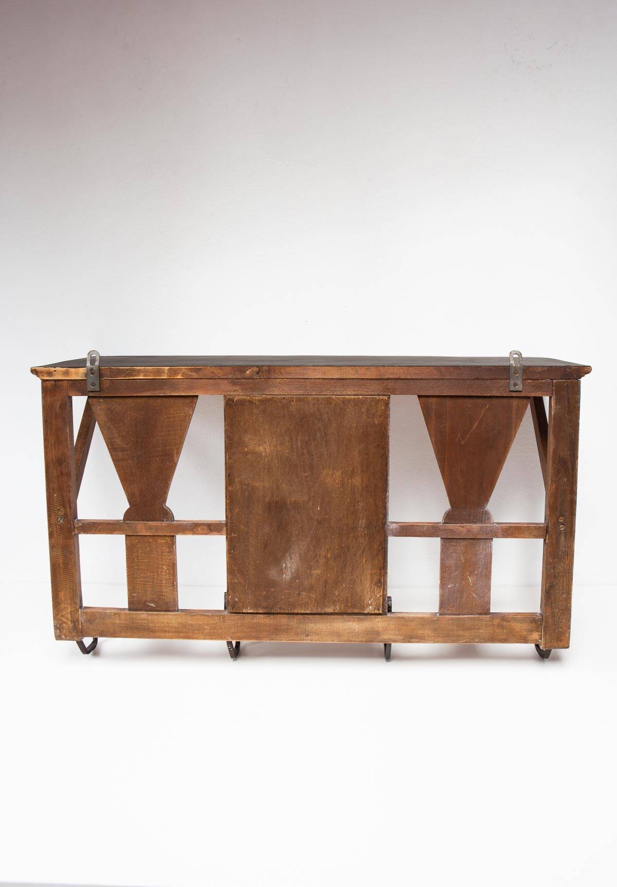 Antique French coat rack with mirror in art deco style circa 1930