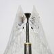 Large foliage table lamp in glass and anthracite gray metal. 80 years