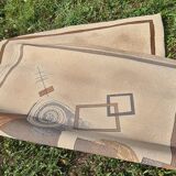 Modernist carpet abstract design 132x185 cream and brown