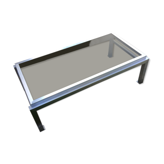 Vintage smoked glass coffee table