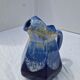 Old flamed ceramic jug. Very beautiful shades of blue, 6 sides.