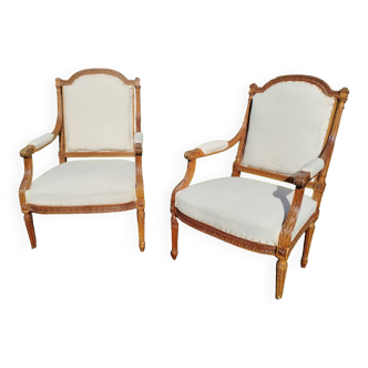Pair of old Louis XVI style armchairs