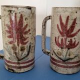 Pair of mugs Gustave Reynaud - 1950s/60s - ceramic Le Mûrier