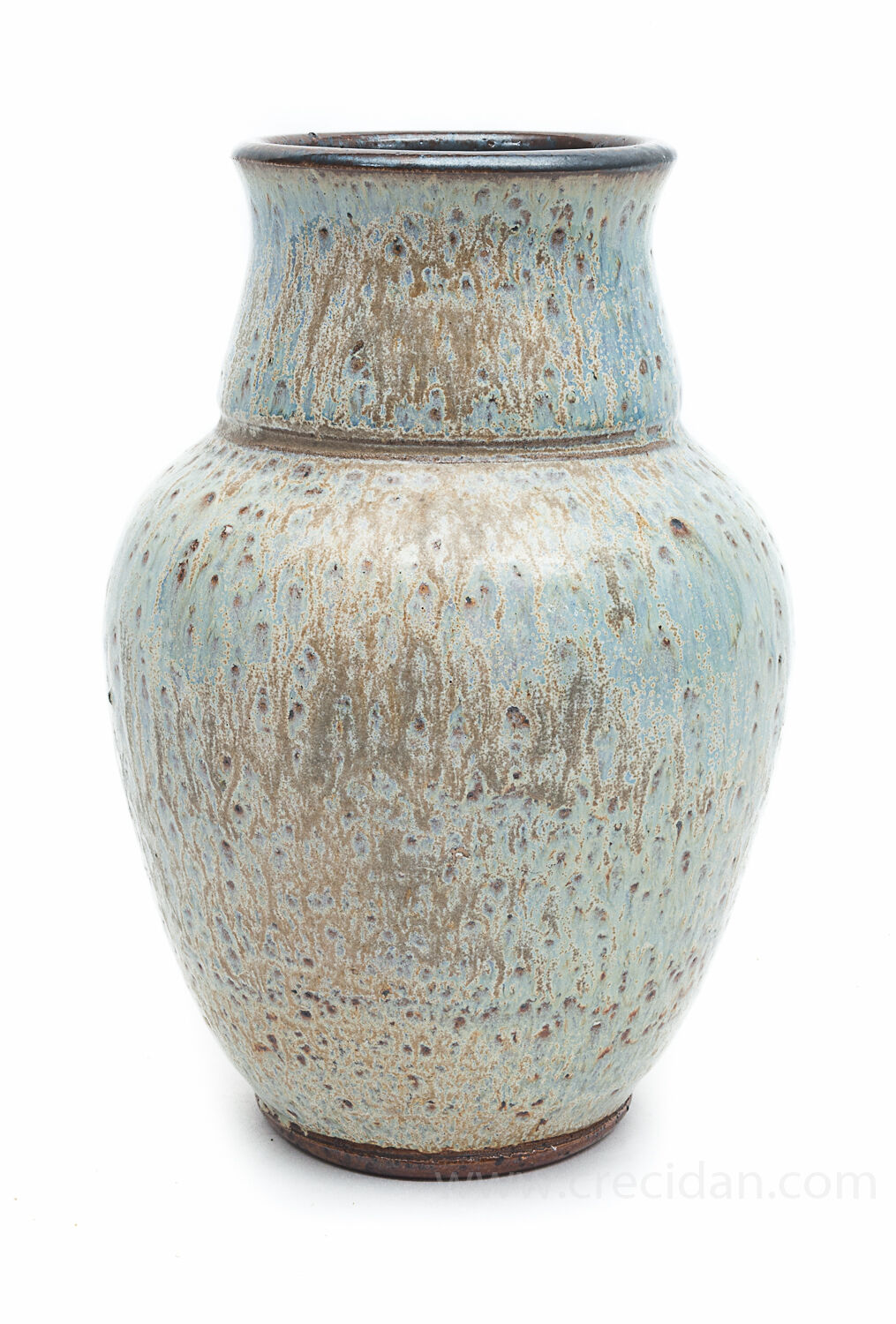 Enamelled sandstone vase