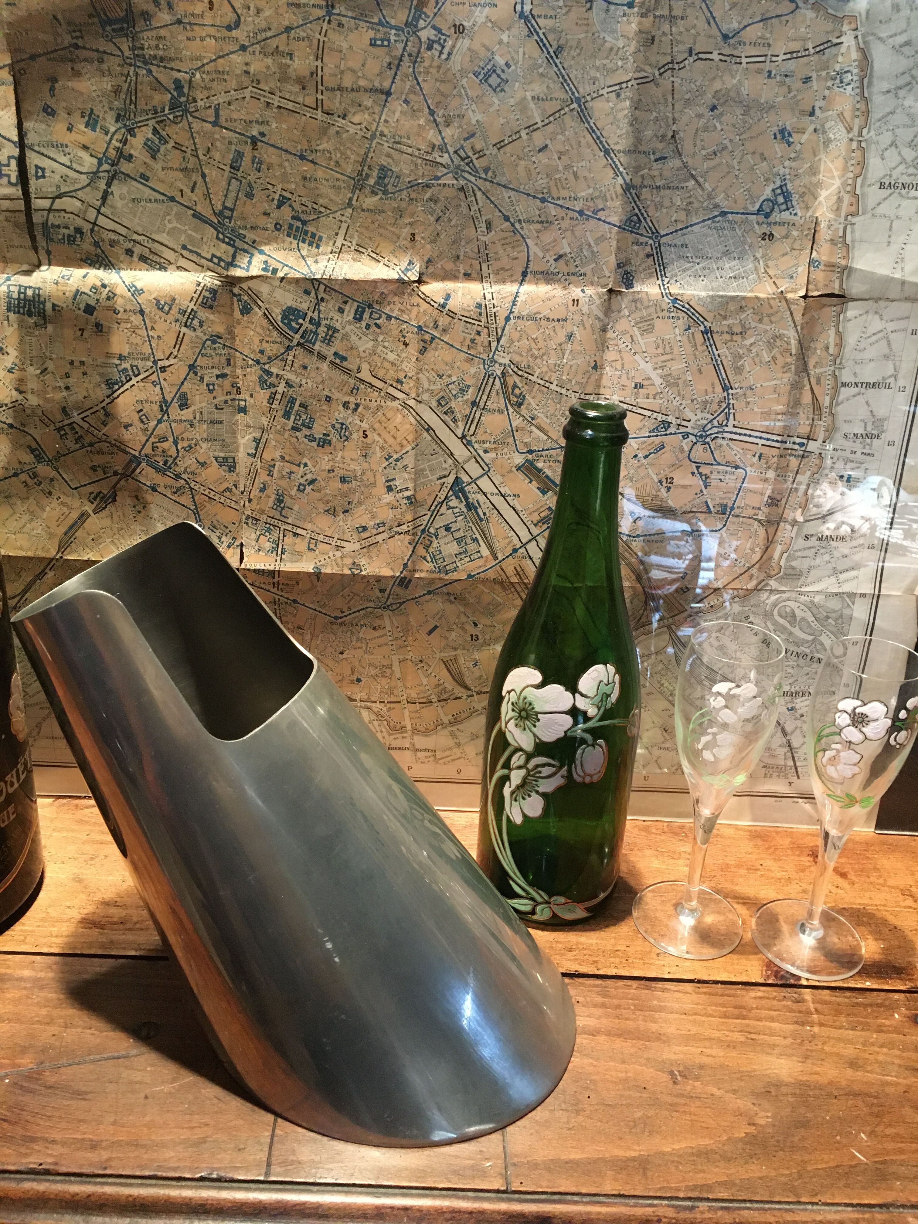 Polished tin champagne bucket "Creasso"