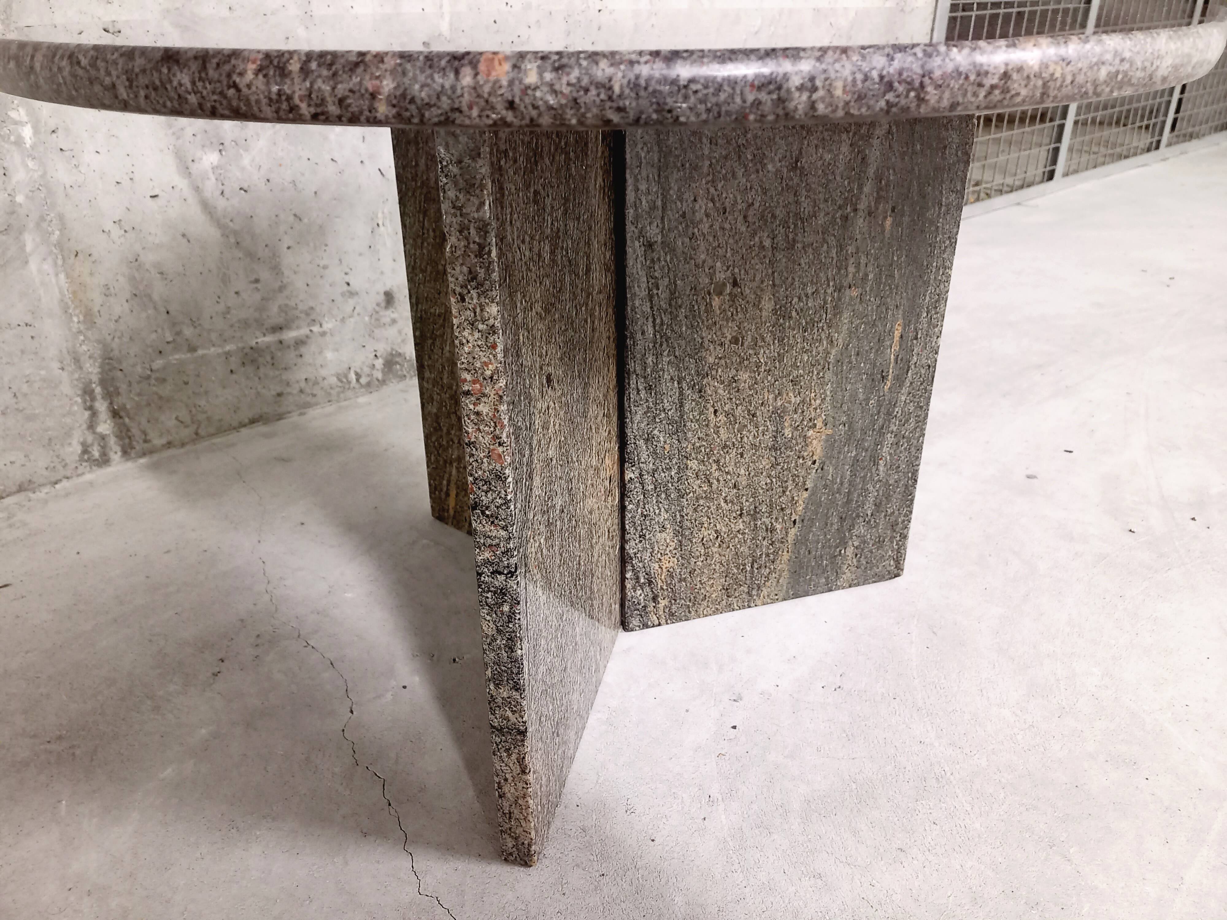 Vintage coffee table in gray granite 70s