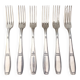 6 ercuis forks, silver metal, 1930