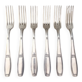 6 ercuis forks, silver metal, 1930