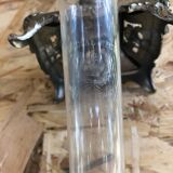 Old kerosene lamp with marble metal pedestal & crystal body + vintage tube
